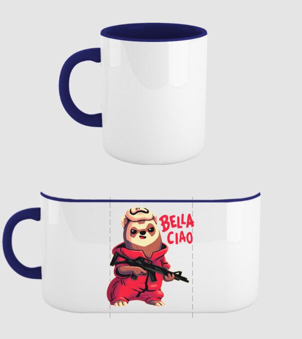 bella ciao rebel model albastru închis pe tricou