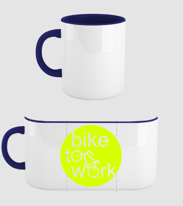 bike to work model albastru închis pe tricou