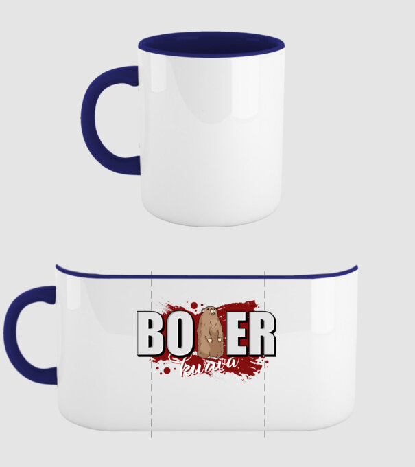Bober Kurwa model albastru închis pe tricou
