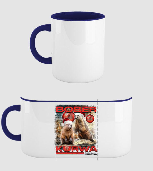 Bober kurwa christmas universe model albastru închis pe tricou