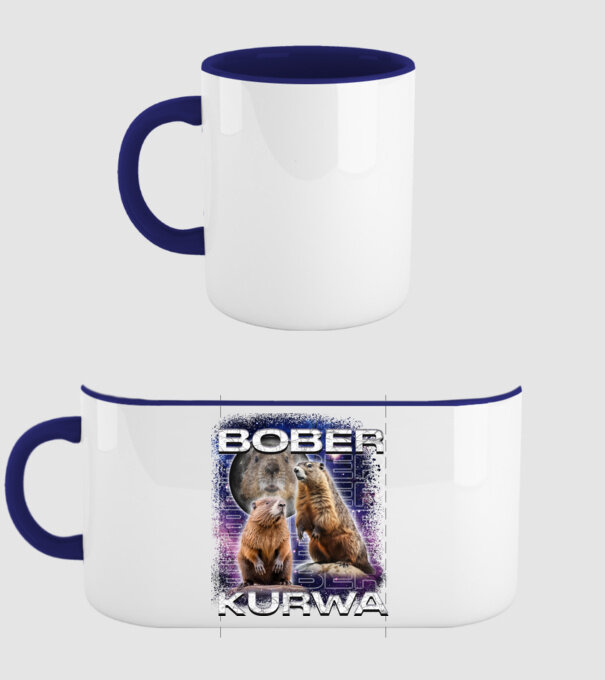 Bóber Kurwa universe model albastru închis pe tricou
