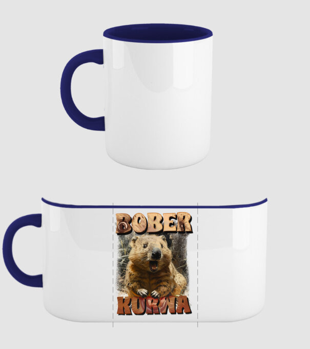 BOBER wombat model albastru închis pe tricou