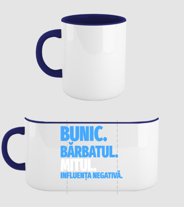 Bunic model albastru închis pe tricou