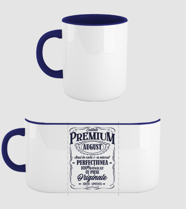 calitate premium -august- anul în care s-a născut - perfecțiunea - 100% unicat, cu piese originale, ediție limitată model albastru închis pe tricou