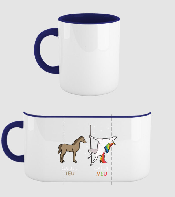 calul tău - calul meu model albastru închis pe tricou
