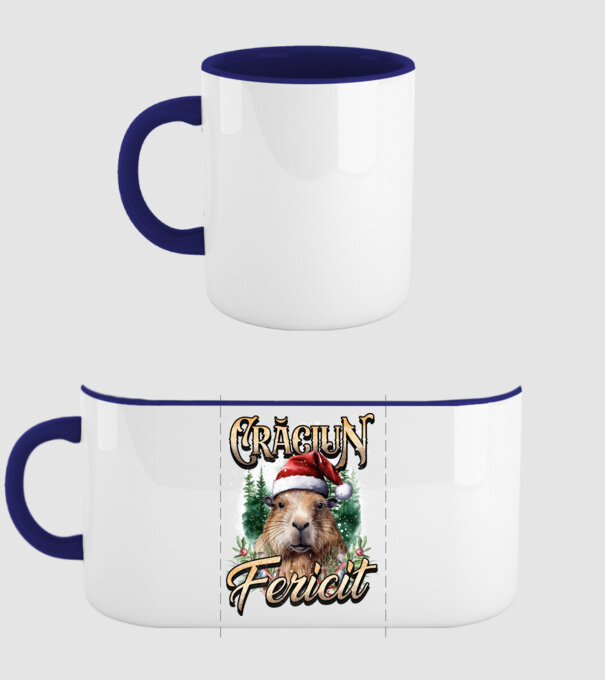 Capybara christmas model albastru închis pe tricou