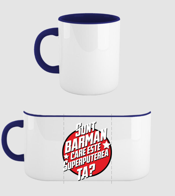 sunt barman, care este superputerea ta? model albastru închis pe tricou