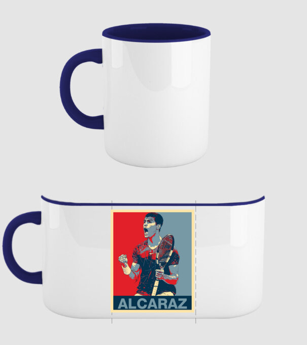 Carlos Alcaraz model albastru închis pe tricou