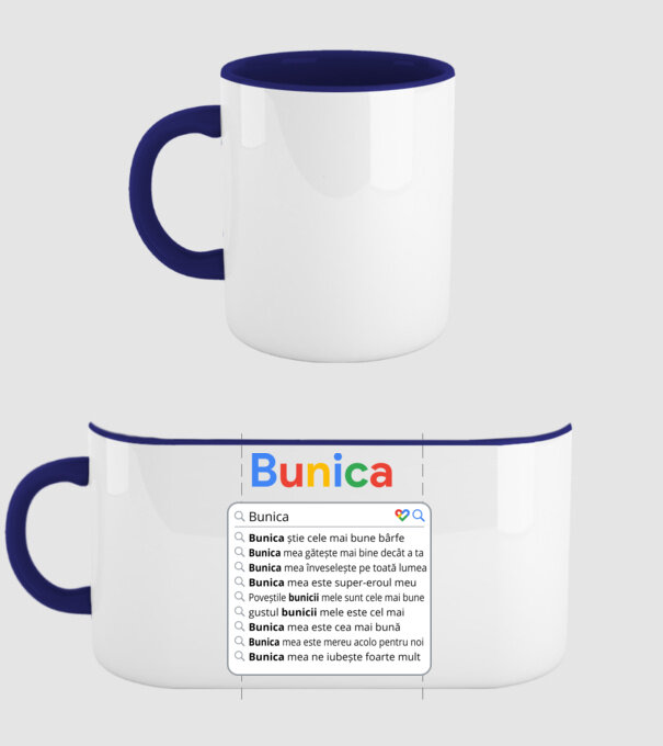 căutare Google Bunica model albastru închis pe tricou