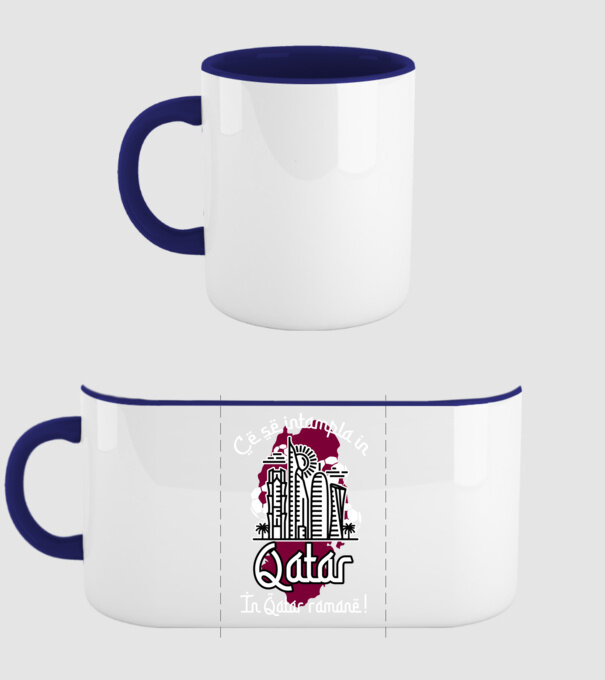 Ce se întâmplă în Katar model albastru închis pe tricou