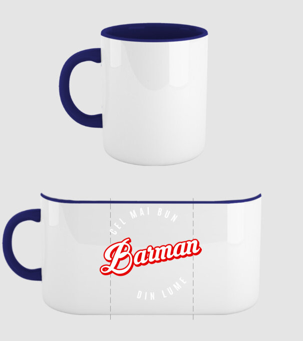 Cel mai bun BARMAN din lume model albastru închis pe tricou