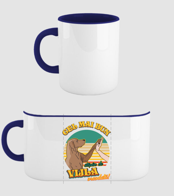 Cel mai bun stăpân de vijla vreodată! model albastru închis pe tricou