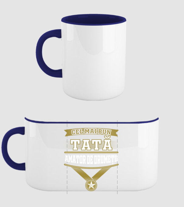 Cel mai bun tată amator de drumeții model albastru închis pe tricou