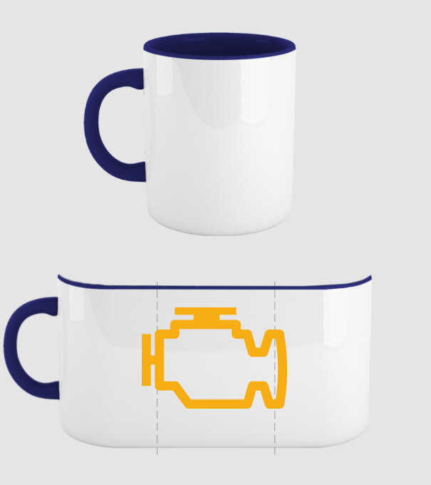 check engine model albastru închis pe tricou