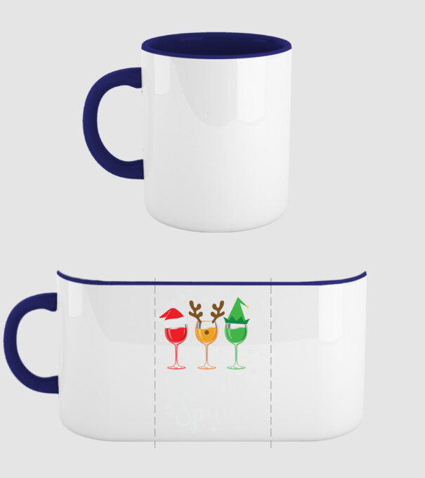 Christmas spirit wine model albastru închis pe tricou