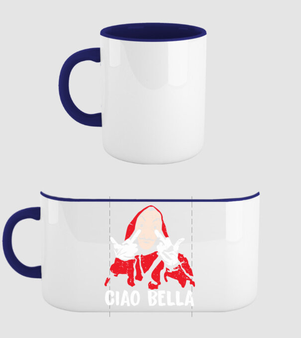 ciao bella dali model albastru închis pe tricou