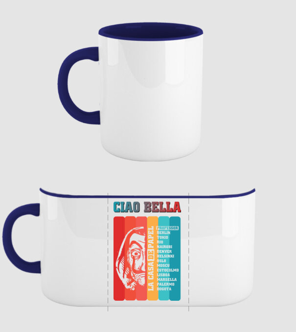 ciao bella retro model albastru închis pe tricou