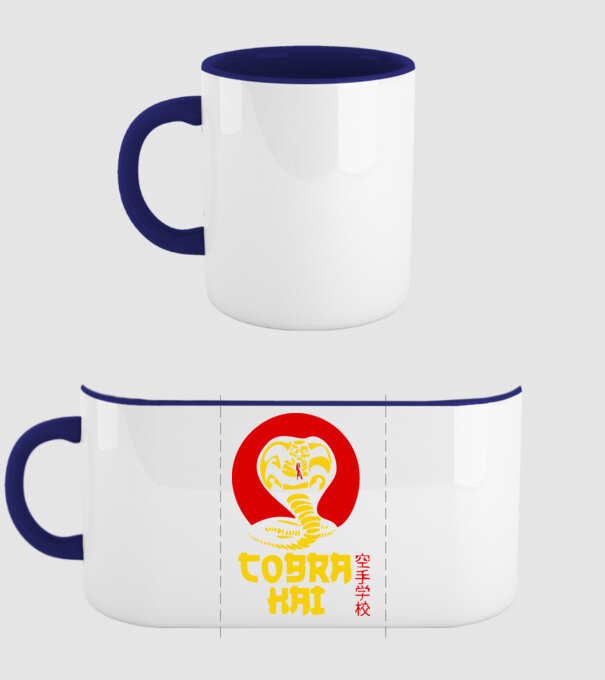 cobra kai japan logo model albastru închis pe tricou
