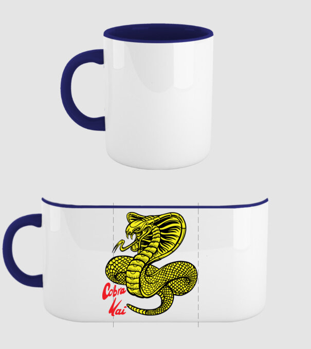 cobra kai logo color model albastru închis pe tricou