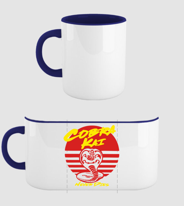 cobra kai sunset logo model albastru închis pe tricou