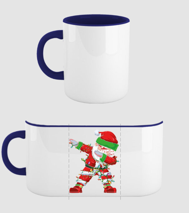 Dab Santa model albastru închis pe tricou