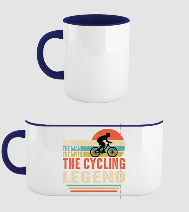Dad the man, the myth, the cycling legend model albastru închis pe tricou