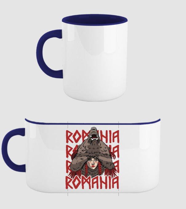 Dansul Ursului romania model albastru închis pe tricou