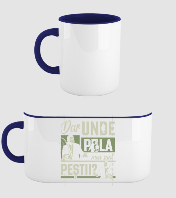 Dar unde p la mea sunt peștii model albastru închis pe tricou