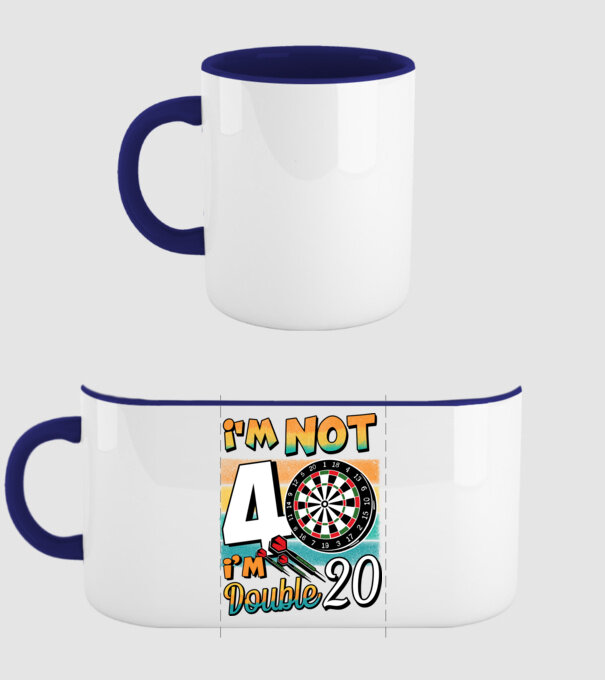 Darts Birthday 40 years old model albastru închis pe tricou