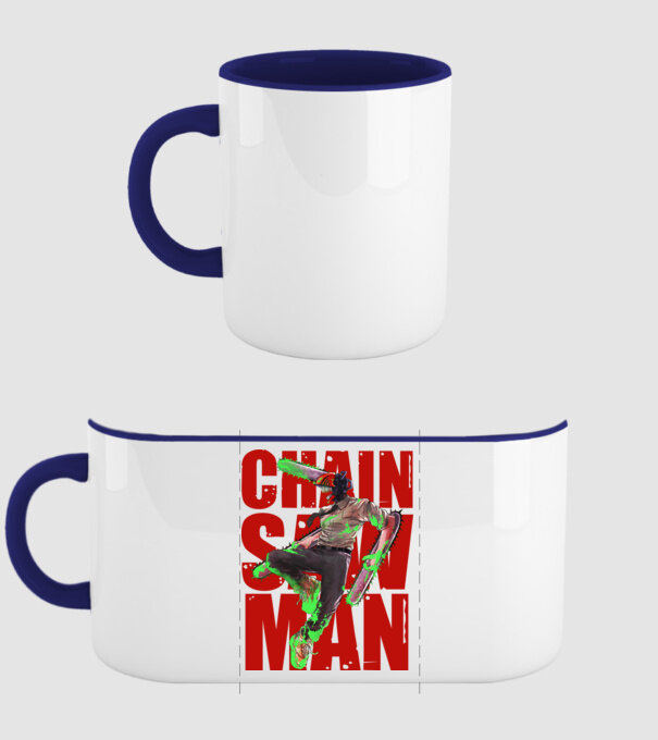 Denji chainsaw man concept model albastru închis pe tricou