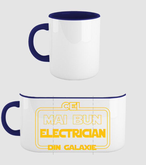 Cel mai bun electrician din galaxie model albastru închis pe tricou