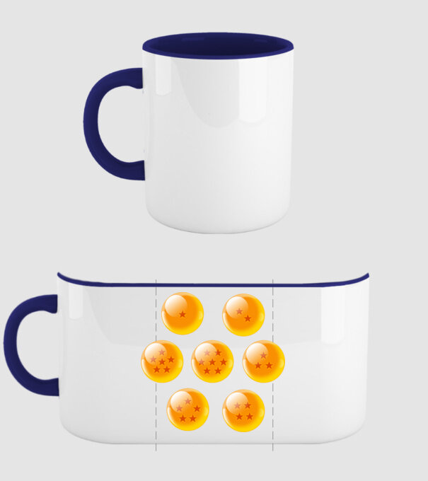 dragonballs model albastru închis pe tricou