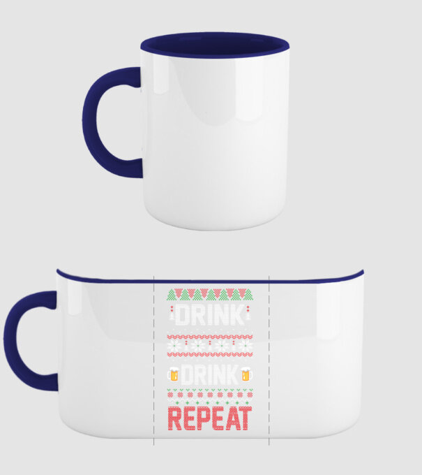 Drink drink repeat model albastru închis pe tricou