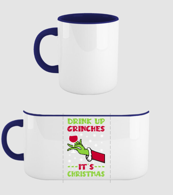 Drink up grinches it's christmas model albastru închis pe tricou