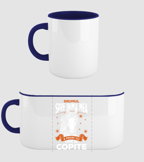 drumul spre inima mea e pavat cu urme de copite model albastru închis pe tricou