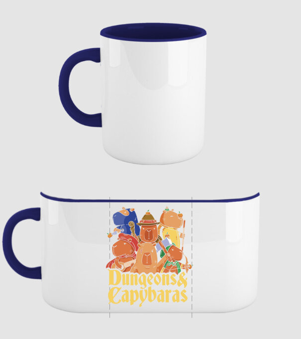 Dungeons and Capybaras model albastru închis pe tricou