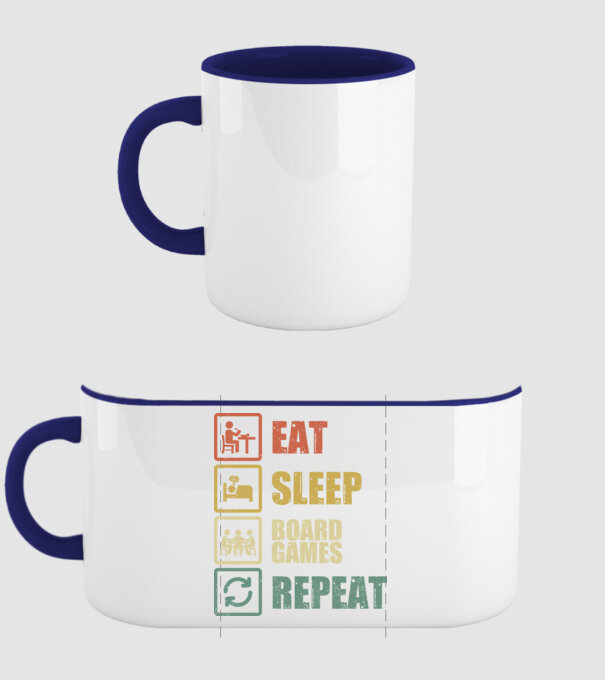 eat sleep Board Games repeat model albastru închis pe tricou