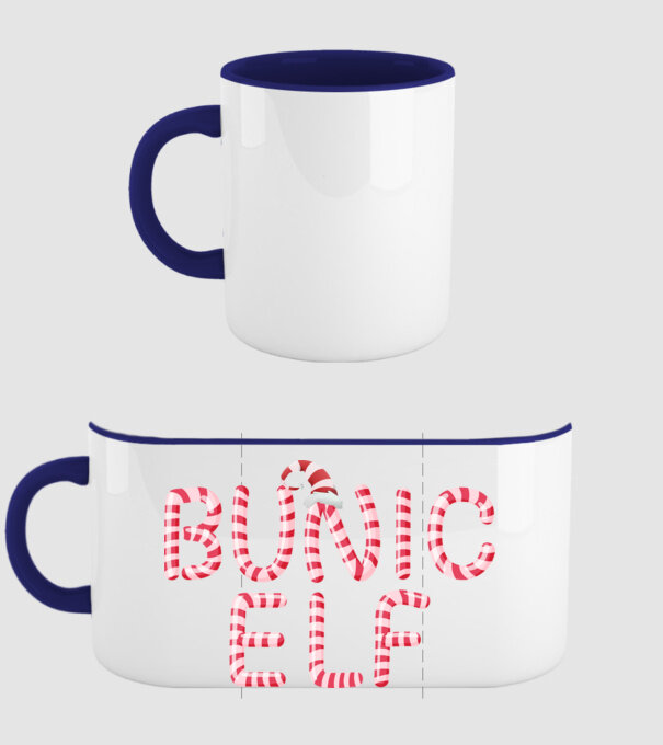 bunic elf model albastru închis pe tricou