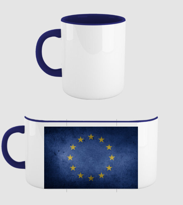 EU model albastru închis pe tricou