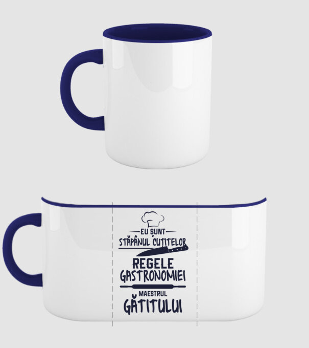 eu sunt stăpânul cuțitelor, regele gastronomiei, maestrul gătitului model albastru închis pe tricou