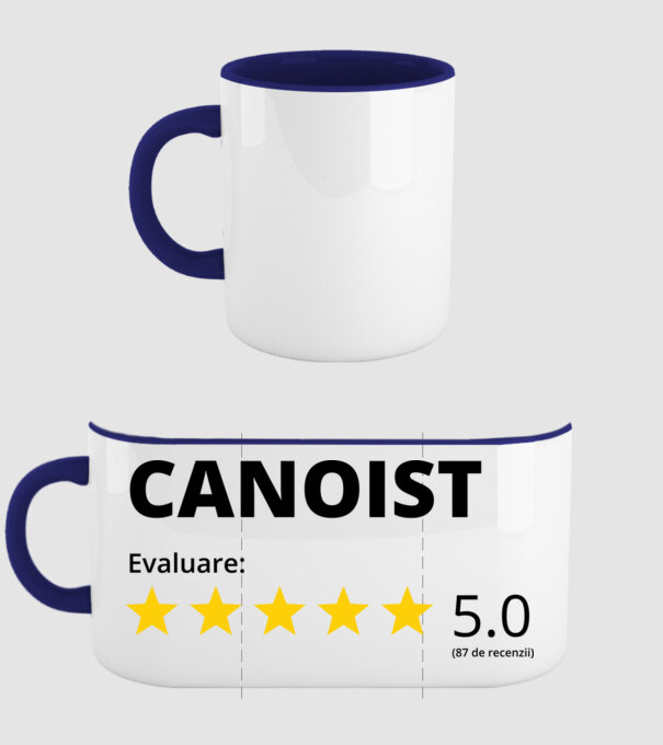 Evaluare 5 CANOIST model albastru închis pe tricou