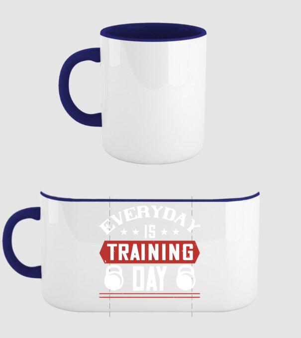 everyday is training day model albastru închis pe tricou