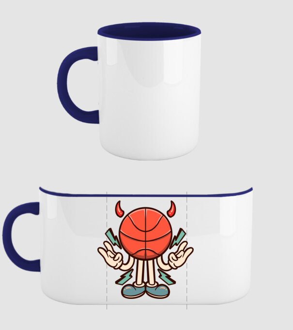 Evil basketball model albastru închis pe tricou