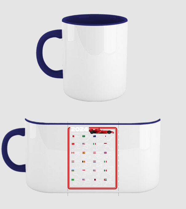 F1 calendar 2024 model albastru închis pe tricou