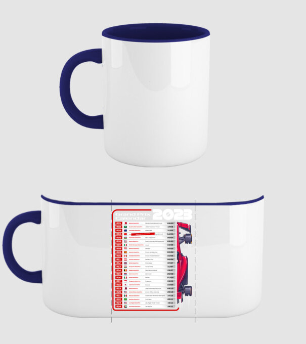 F1 Calendar TBA model albastru închis pe tricou