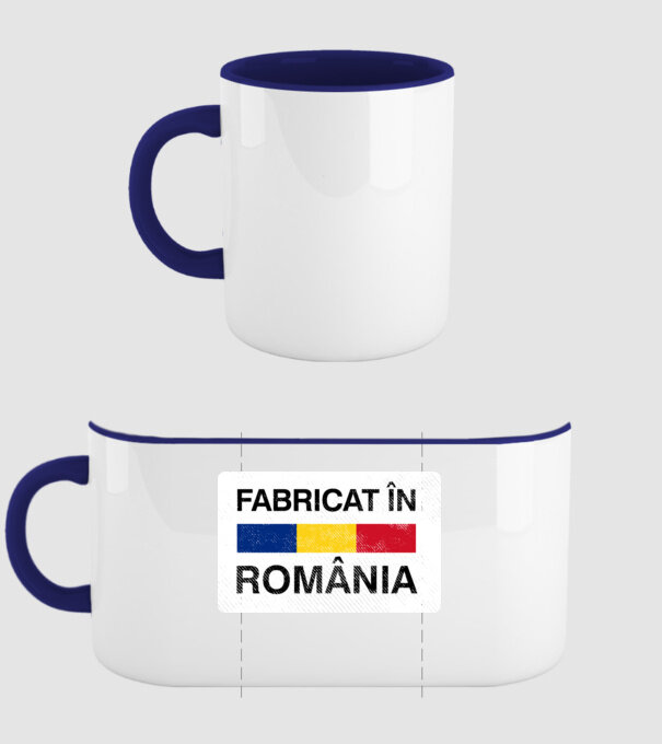 Fabricat în România model albastru închis pe tricou
