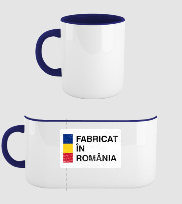 Fabricat în România model albastru închis pe tricou