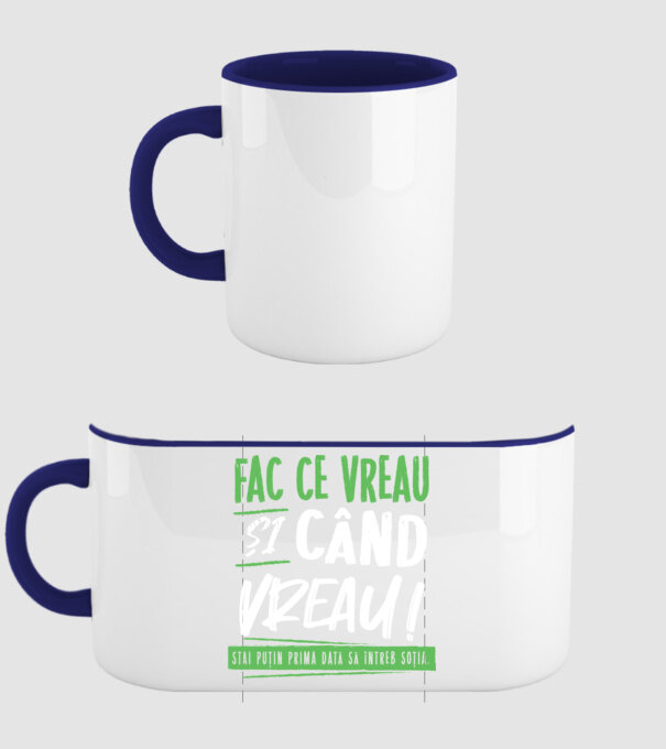 Fac ce vreau și când vreau! model albastru închis pe tricou