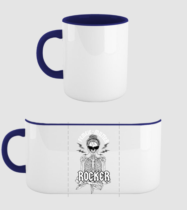 femeie - mutter - rocker model albastru închis pe tricou