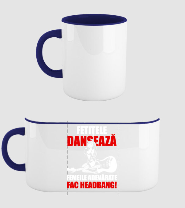 fetițele dansează, femeile adevărate fac headbang! model albastru închis pe tricou